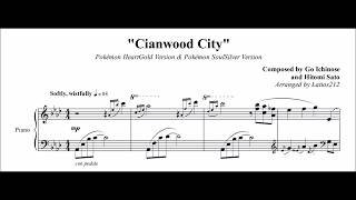 Pokémon HeartGold & SoulSilver - Cianwood City (Piano Sheet Music + cover by daj!)