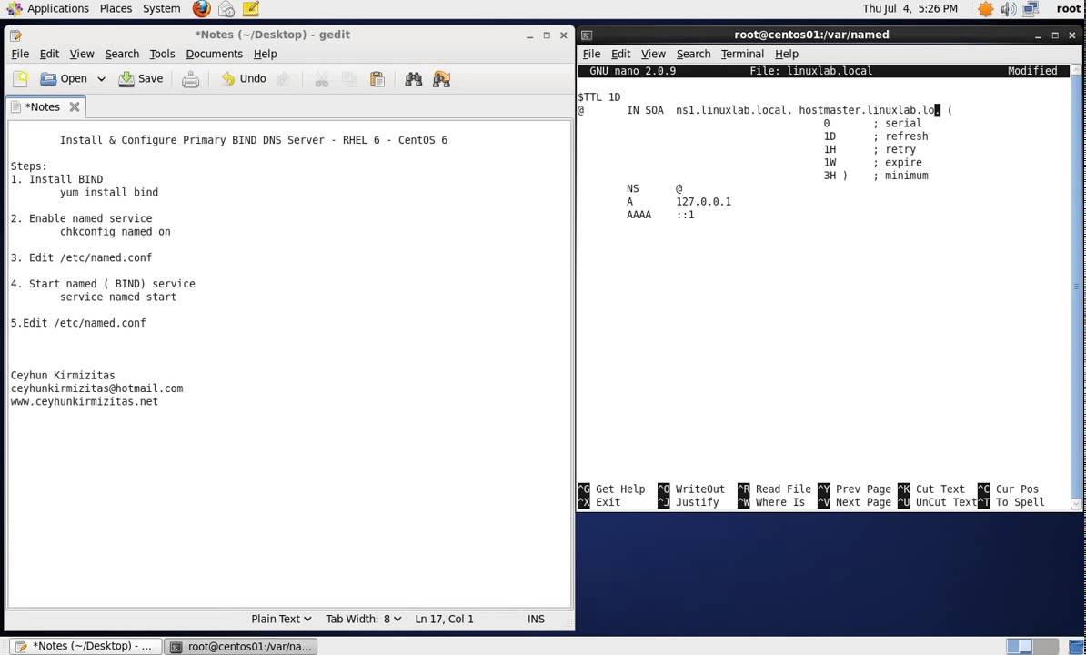 Install and Configure DNS Server on CentOS 6 - YouTube