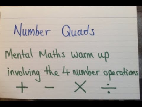 Teaching Idea #10 Number Quads Mental Maths Number Warm Up Activity ...