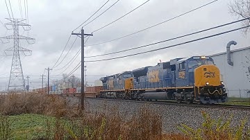 CSX 4756 leads CSX I141 Intermodal Train East at Sharonville, OH
