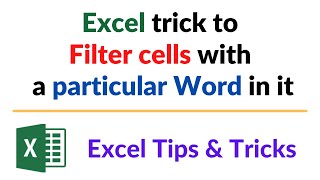 filter cells that contain a particular text