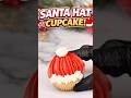 SANTA HAT CUPCAKE! 🎅#santahat #christmasbaking #holidaydesserts #bakingshorts #cupcakedecorating