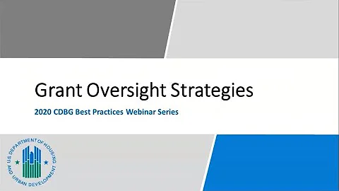 CDBG Best Practices Webinar Series: Grant Oversight Strategies