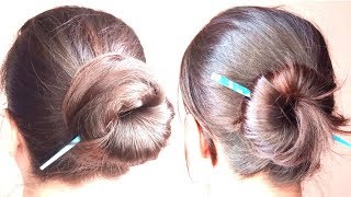 डेली/ऑफिस साठी Bun Hairstyles|Chinese Bunstick Everyday Donut Bun|AlwaysPrettyUseful-Marathi