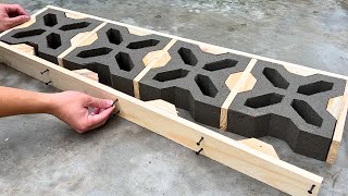 Cast 4 Ventilated Bricks From Wood and Cement At The Same Time