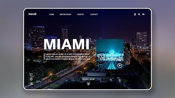 Web UI Design - Travel to Miami Website User Interface Design - Adobe Photoshop 2020