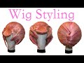 Wig styling tutorialpink drag big hair  wig