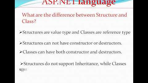 ASP.NET INTERVIEW QUESTIONS AND ANSWERS | WHAT ARE THE DIFFERENCE BETWEEN STRUCTURE AND CLASS