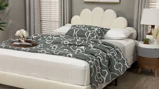 Baxton Studio Albion Cream Queen Upholstered Platform Bed - The Classy Home