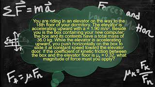 Physics Problem - Force and the Laws of Motion - Dynamic Systems - Friction in an Elevator
