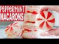 Christmas Peppermint Macarons! Cute and easy edible spray painting technique!