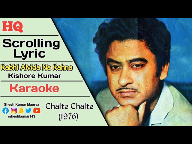 Chalte Chalte Mere Ye Geet Yaad Rakhna | Karaoke With Scrolling Lyric | Chalte Chalte (1976) class=