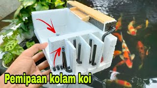 Simple koi pond piping to keep the koi pond water clear | koi pond circulation system