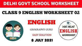 Class 9 English Worksheet 2 | Worksheet 2 Class 9 English | 2021-22 #Worksheet2 Solution Doe #gg 3