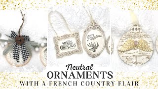 Cozy Neutral Ornaments with a French Country Flair