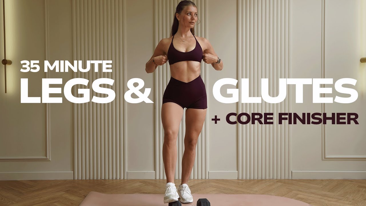 35 MIN ADVANCED LEGS AND GLUTES STRENGTH WORKOUT TO GROW MUSCLE + CORE FINISHER- No Repeat Supersets