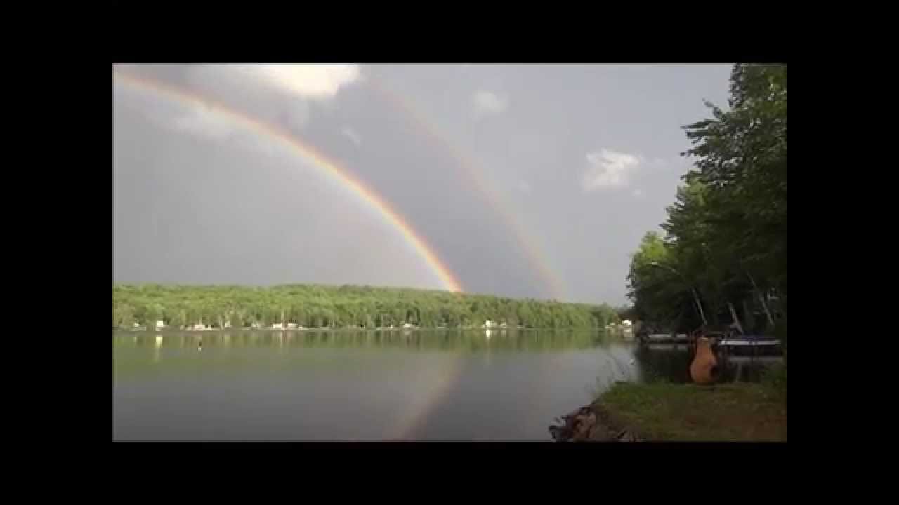 Rainbow Over Perkins Pond, Sunapee, NH July 9, 2014 YouTube