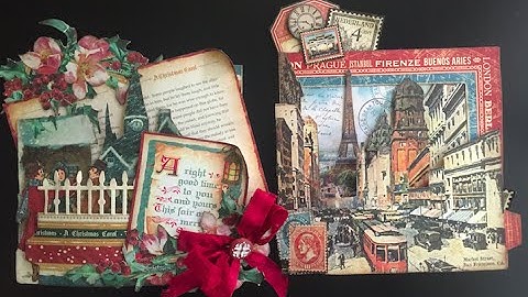 Graphic 45 Bendi Cards featuring Cityscapes & A Christmas Carol paper collections