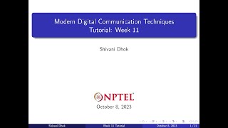 Famous Week 11||Solved Example:Capacity,Bandlimited channel||NPTEL||Modern Digital Communication Techniques Profile