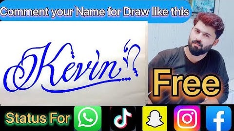 Kevin Name Signature Calligraphy Status | How to Cursive write with cut Marker #kevin @kevin