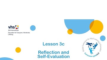 Lecture 3c. Self-directed Learning. Reflection and Self-Evaleation