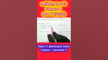 Class 11 philosophy notes semester 2 chapter 1 #philosophy #shorts #education