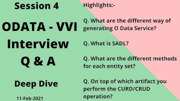 ODATA Interview Q & A| 4 | SADL | CURD | CRUD
