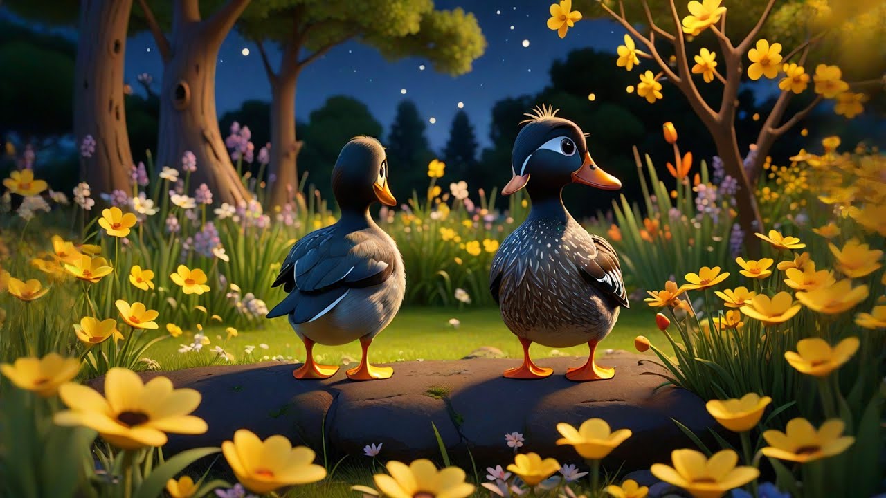Two Little Ducks Say Goodnight | Duck Song for Kids | Gentle Animal Rhymes and Bedtime Songs