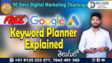 [Telugu] Google Adwords Keyword Planner Overview | 90 Days Digital Marketing Challenge