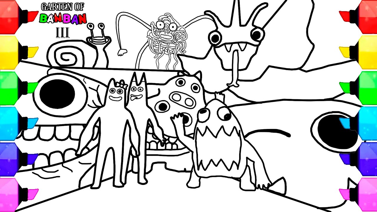 ALL MONSTERS GARTEN OF BANBAN CHAPTER 3 COLORING PAGES - HOW TO DRAW ALL  MONSTERS GARTEN OF BANBAN 3 