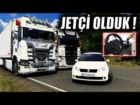 JETÇİ OLDUK POLİSTEN KAÇTIK !!! w/@oguzhankaplan @imdatTV ETS 2 MOD 1.43 [ Logitech G29 ]