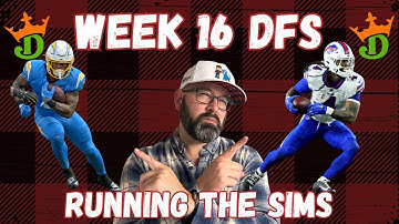 NFL DFS Week 16 DraftKings Strategie en Picks | Run The Sims With A Milly Maker Winner