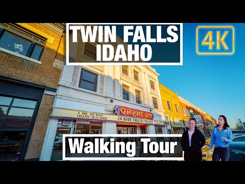 4K City Walks - Downtown Main Street - Twin Falls Idaho - Virtual Treadmill Scenery Walk and Travel