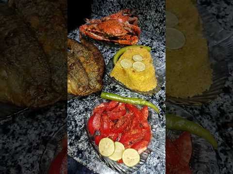 ارز الصيادية بالكركم اسماك الكابوريا صلطة طماطم 