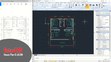 GstarCAD House Plan 8.1x9.6M Tutorial For Beginner
