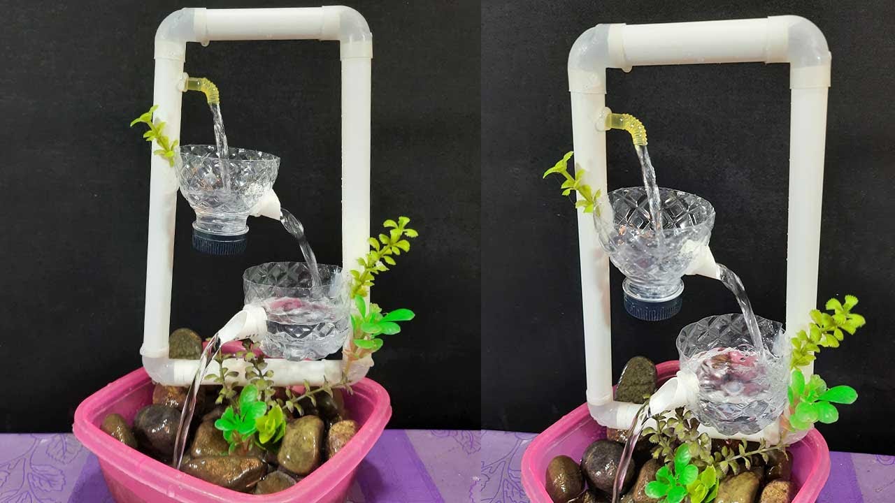 DIY - Plastic Bottle Easy Craft Idea at Home // Waterfall Fountain