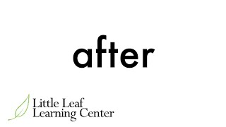 After Sight Words Made Easy