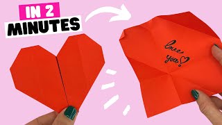How to make origami HEART super easy, origami Valentines Day