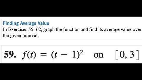 graph the function and find its average value over the given interval.59. ƒ(t) = (t - 1)^2 on [0, 3]
