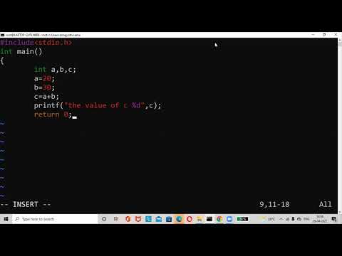 Simple addition program in c language in Ubuntu terminal