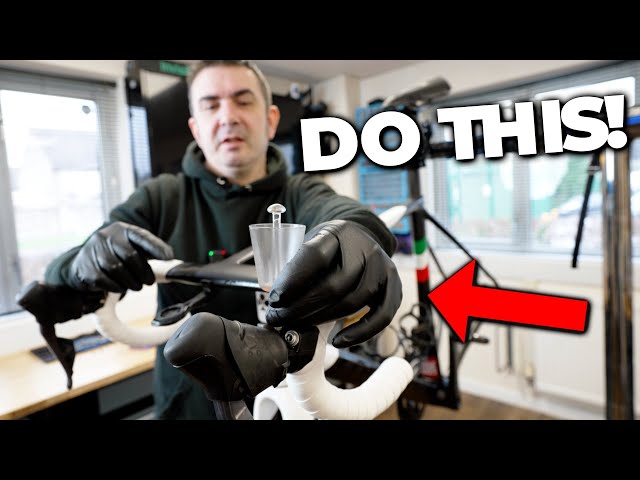 How to Adjust and Bleed Hydraulic Disc Brakes on a Road Bike class=