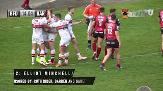 Watch all the best bits as bradford bulls made it four betfred
championship wins in a row with 26-14 defeat of stubborn barrow
raiders side.