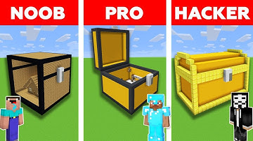 Minecraft NOOB vs PRO vs HACKER - CHEST HOUSE BUILD CHALLENGE in Minecraft Animation