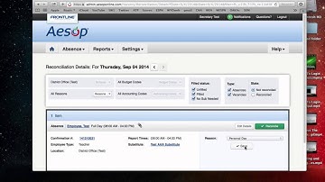 How To Reconcile Absences in AESOP