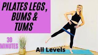 30 Minutes Pilates Legs, Bums & Tums toning with mini band option All levels at home