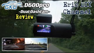 GKU D600Pro Dual Dash Cam Review - YouTube
