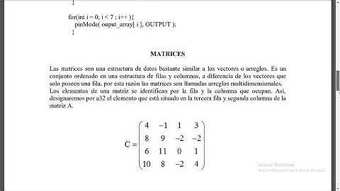 Vectores y matrices en Arduino.