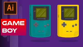 Adobe Illustrator Tutorial | Create a Nintendo Gameboy Illustration | vector art tutorial