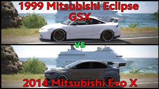 Mitsubishi Eclipse GSX vs the Evo X -The Crew 2 (witch is faster)/no upgrade vs full upgrade
