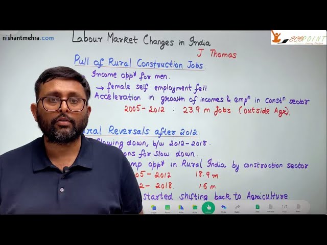 Indian Economics | Lecture 41 | Changes in Labour Market in India | Part 2 | Jayan Thomas |